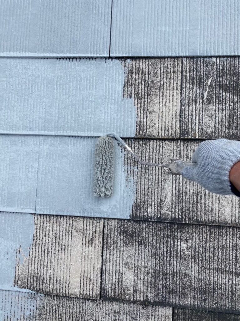 福岡県福岡市西区 屋根塗装 下塗り作業 写真6