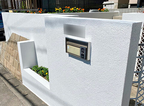福岡県大野城市 S様邸 外構 塀塗装・光触媒コーティング：フジヤマ建装の施工事例