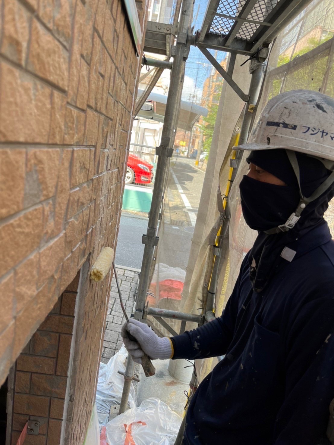 福岡県福岡市中央区 アパート改修工事 外壁下塗り 写真9