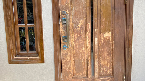 福岡県福岡市西区 F様邸 木製玄関ドア塗装【着工】2023年3月20日(月)